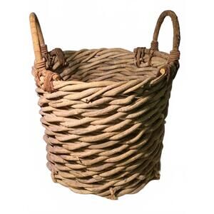 Vintage Handwoven Artisan Basket c. 1970's